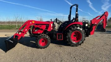 $8,250 total discount TYM T574 Shuttle 55HP tractor loader backhoe. – now only $36,400
